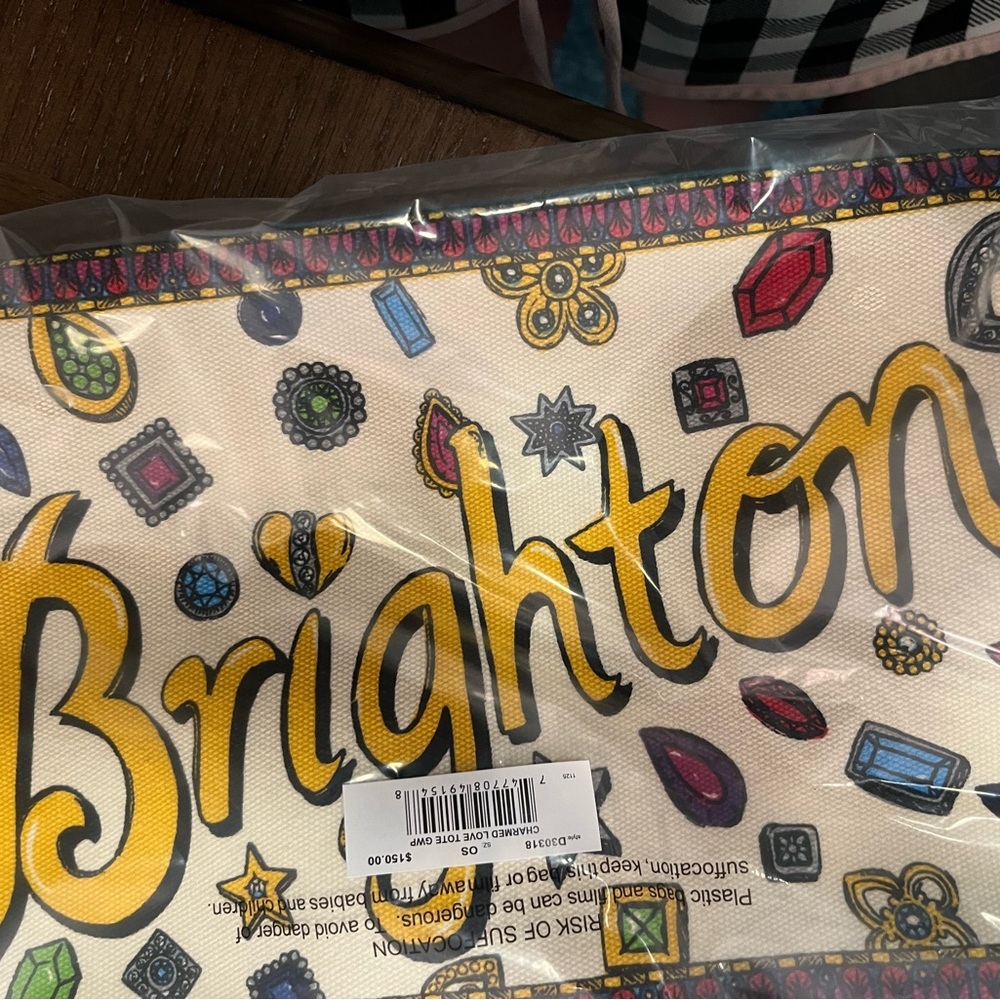 Brighton LOVE Jewel Heart Canvas Tote Bag New Retail $100 - Picture 11 of 12
